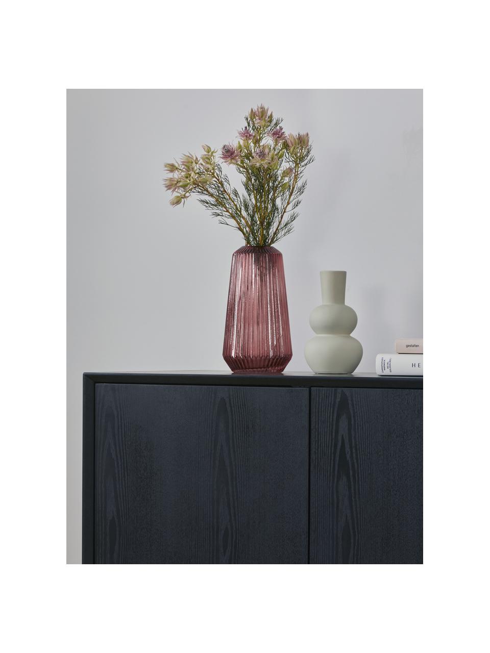 Highboard Noel aus Eschenholzfurnier in Schwarz, Mitteldichteholzfaserplatte (MDF) mit Eschenholzfurnier, Holz, schwarz lackiert, B 100 x H 120 cm