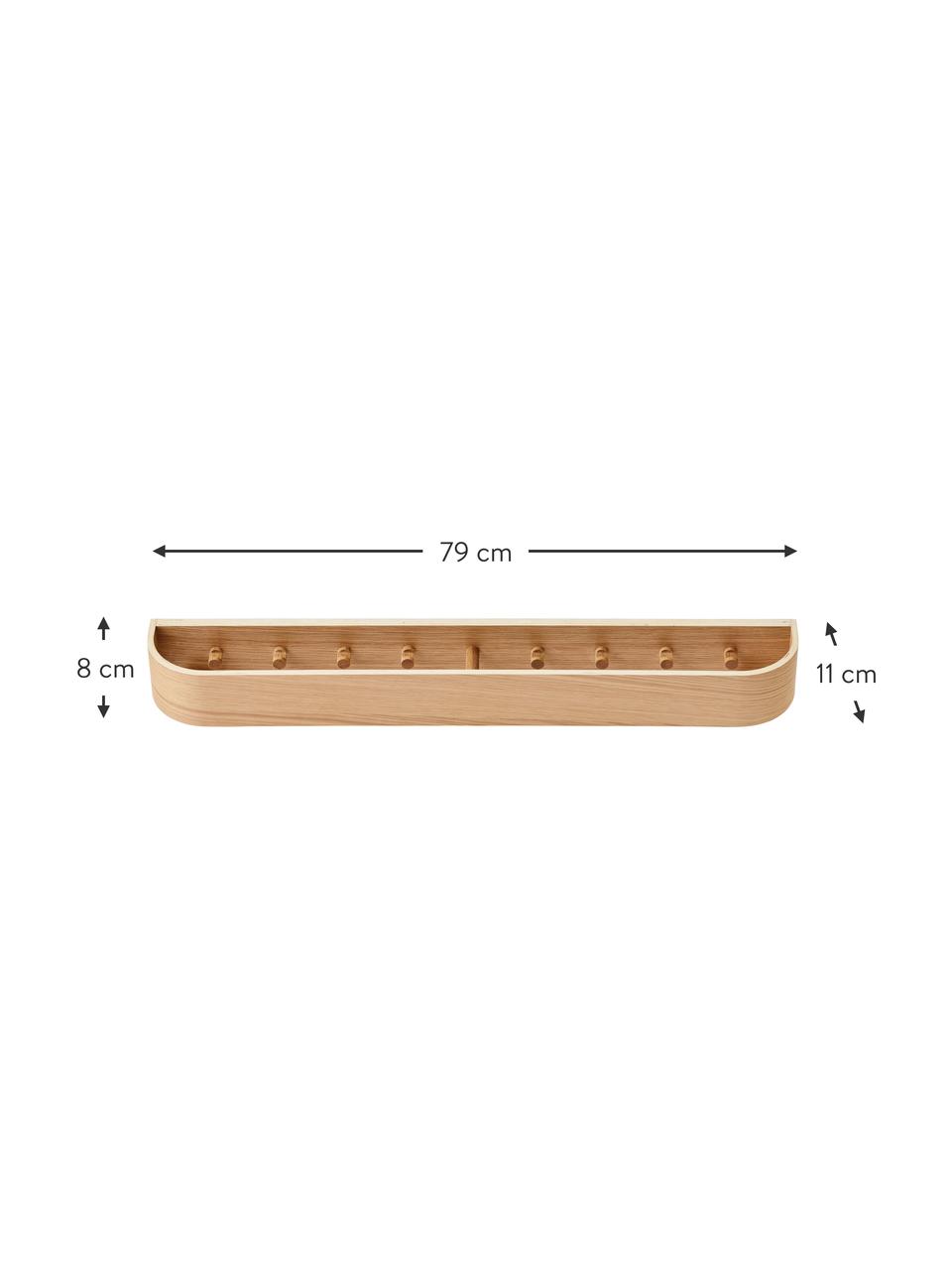 Garderobenleiste Epoch aus Eichenholz, Mitteldichte Holzfaserplatte (MDF), Eichenholzfurnier, Helles Holz, B 79 x H 8 cm