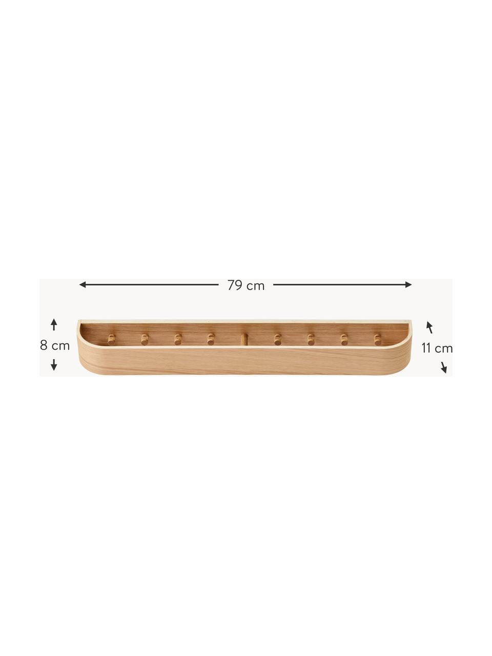 Appendiabiti in legno di quercia Epoch, Pannello MDF (fibra a media densità), finitura in legno di quercia, Legno chiaro, Larg. 79 cm