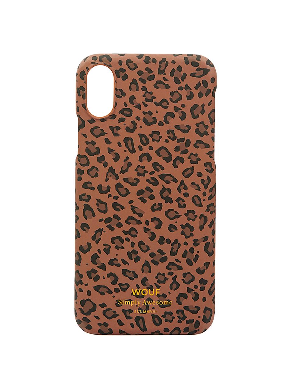 Telefoonhoesje Savanna voor iPhone X, Siliconen, Bruin, zwart, 7 x 15 cm