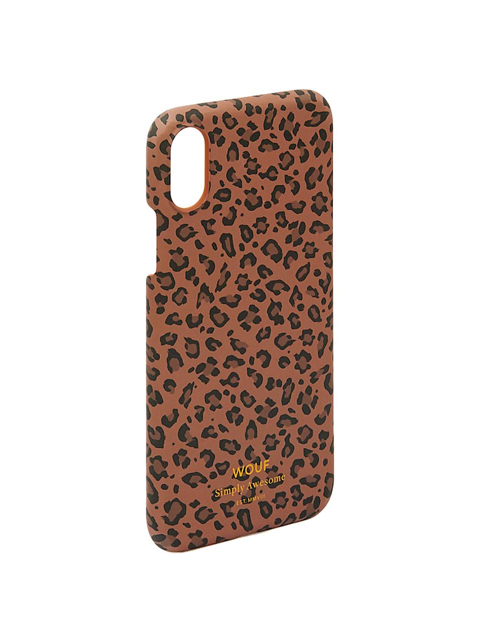 Telefoonhoesje Savanna voor iPhone X, Siliconen, Bruin, zwart, 7 x 15 cm