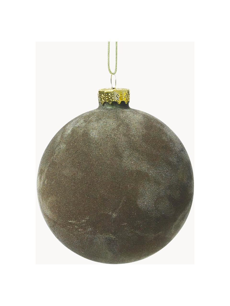 Bola de Navidad de terciopelo Alcan, 3 uds., Verde oscuro, Ø 8 cm