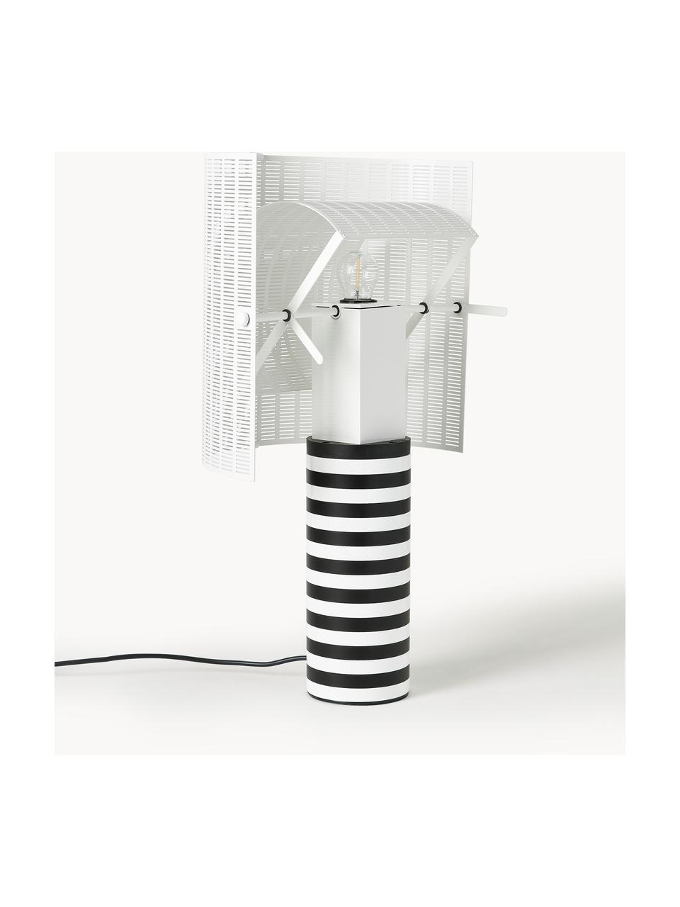 Grote tafellamp Shogun, Lamp: aluminium, gecoat staal, Zwart, wit, Ø 32 x H 60 cm