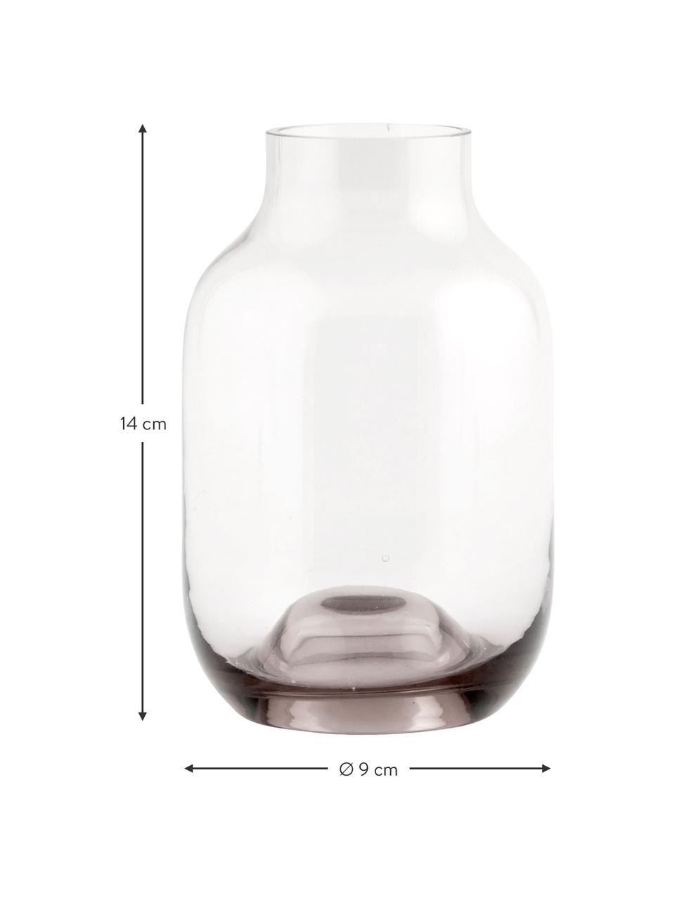 Kleine glazen vaas Shabergie, Glas, Roze, Ø 9 x H 14 cm