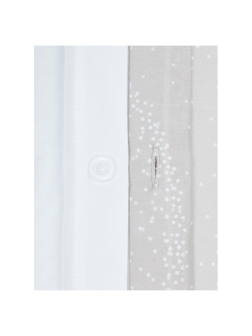 Povlak na polštář z bavlněného saténu s motivem jeřába Yuma, 2 ks, Béžová, bílá, šedá, Š 40 cm, D 80 cm