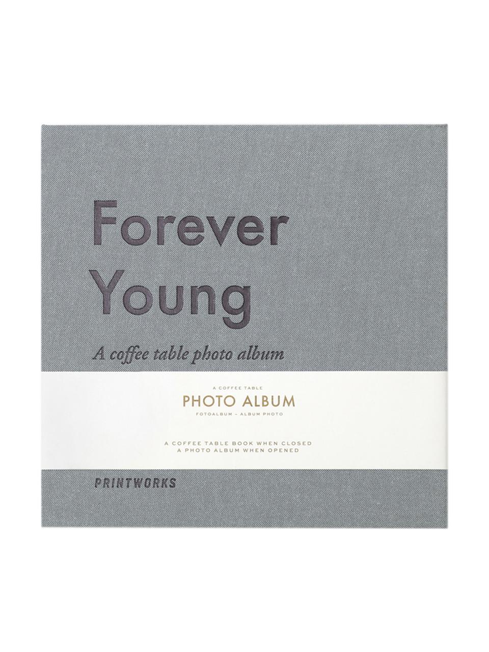 Album photo Forever Young, Gris, bleu, blanc, noir, long. 25 x larg. 25 cm