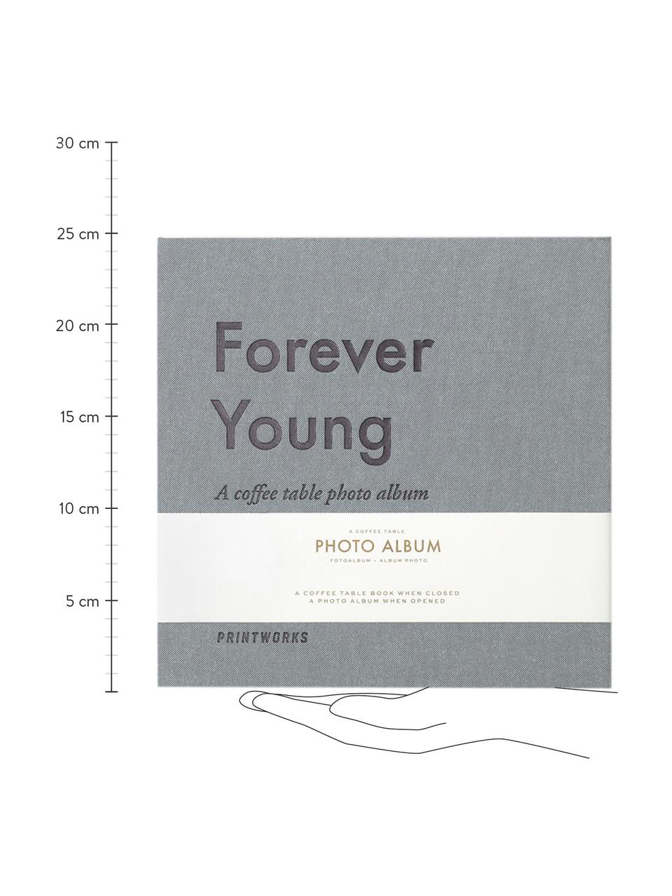 Album photo Forever Young, Gris, bleu, blanc, noir, long. 25 x larg. 25 cm