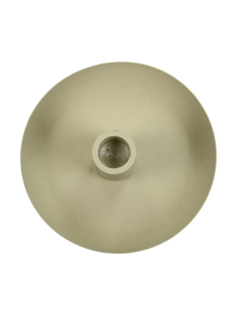 Bougeoir beige Doris, Aluminium, Noir, Ø 14 x haut. 5 cm