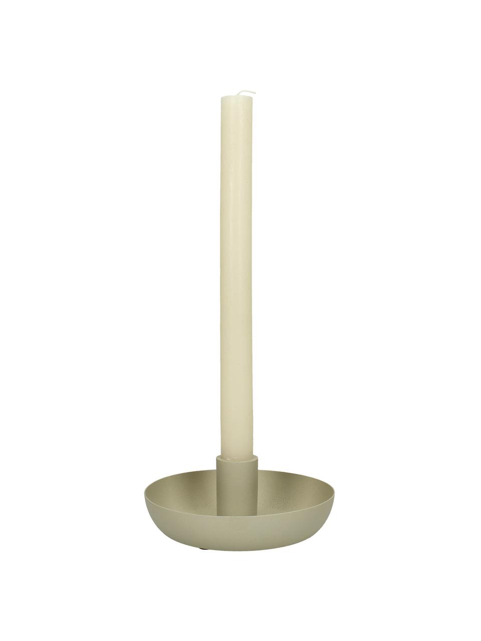 Kerzenhalter Doris in Beige, Aluminium, Beige, Ø 14 x H 5 cm