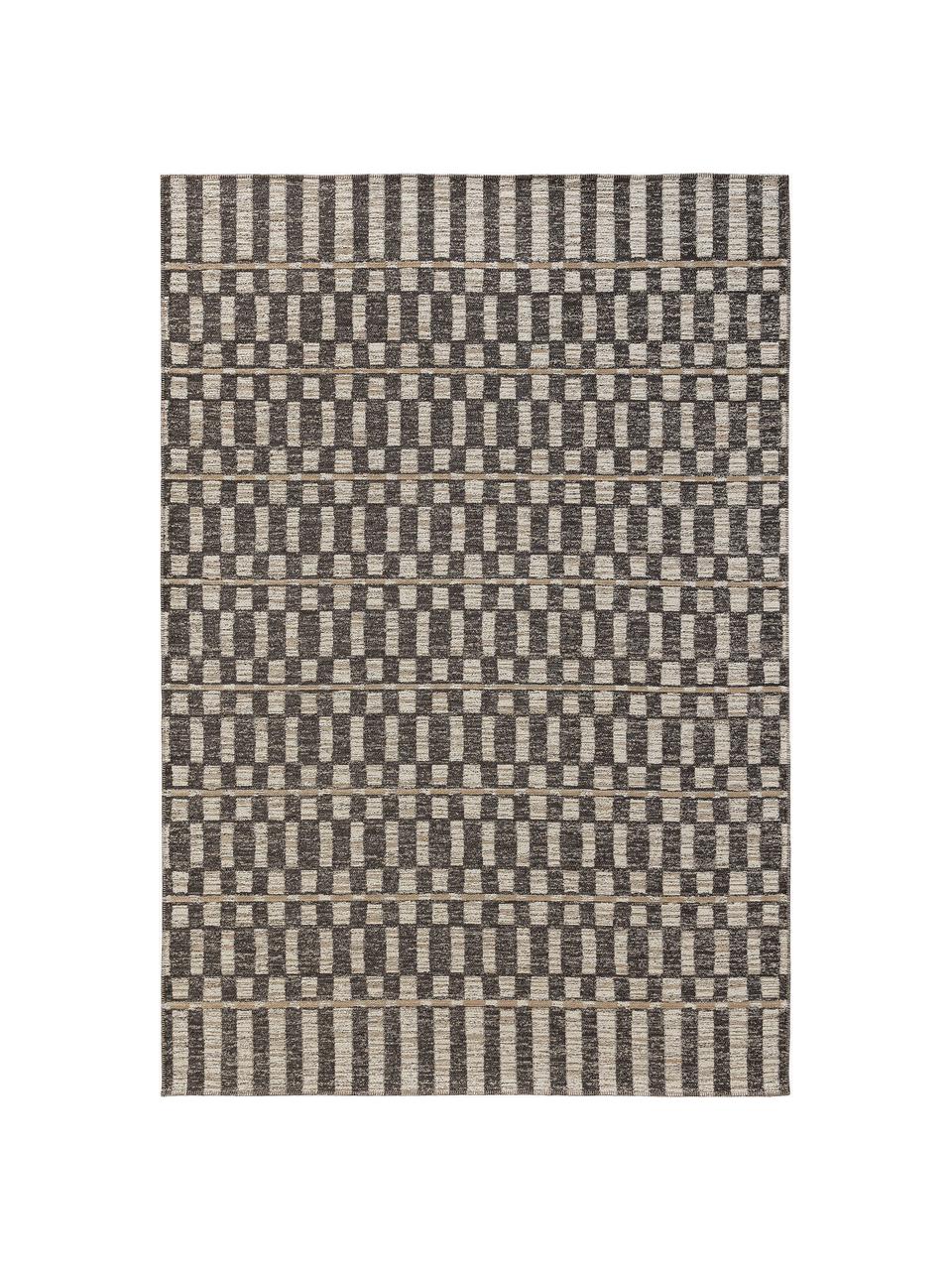 Gemusterter Teppich Elena, 65 % Polyester, 35 % Jute, Taupe, Beige, B 120 x L 170 cm (Größe S)