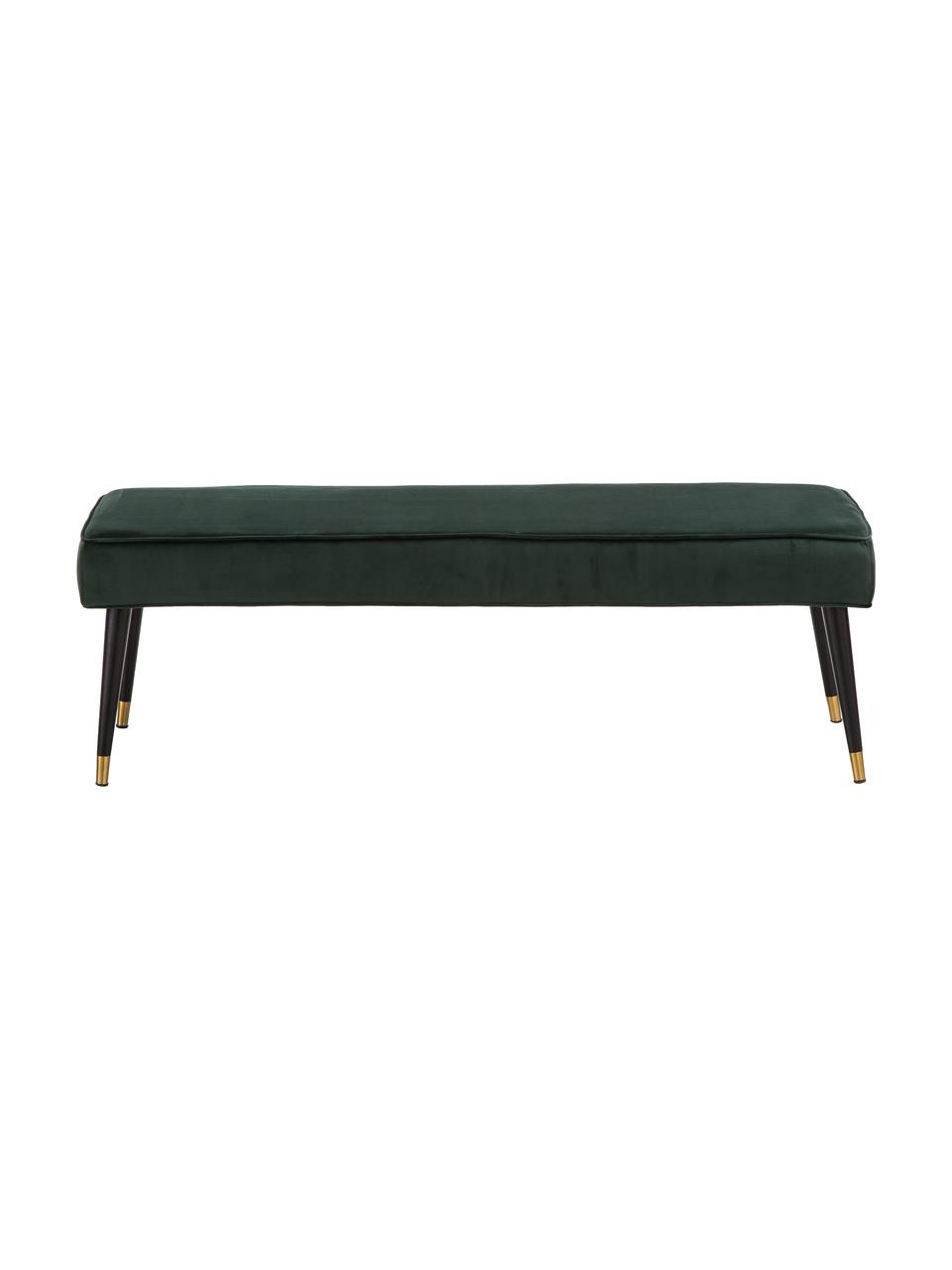 Banco de terciopelo Beverly, Tapizado: terciopelo (poliéster) El, Estructura: madera de eucalipto, Patas: metal con pintura en polv, Verde oscuro, An 140 x Al 46 cm