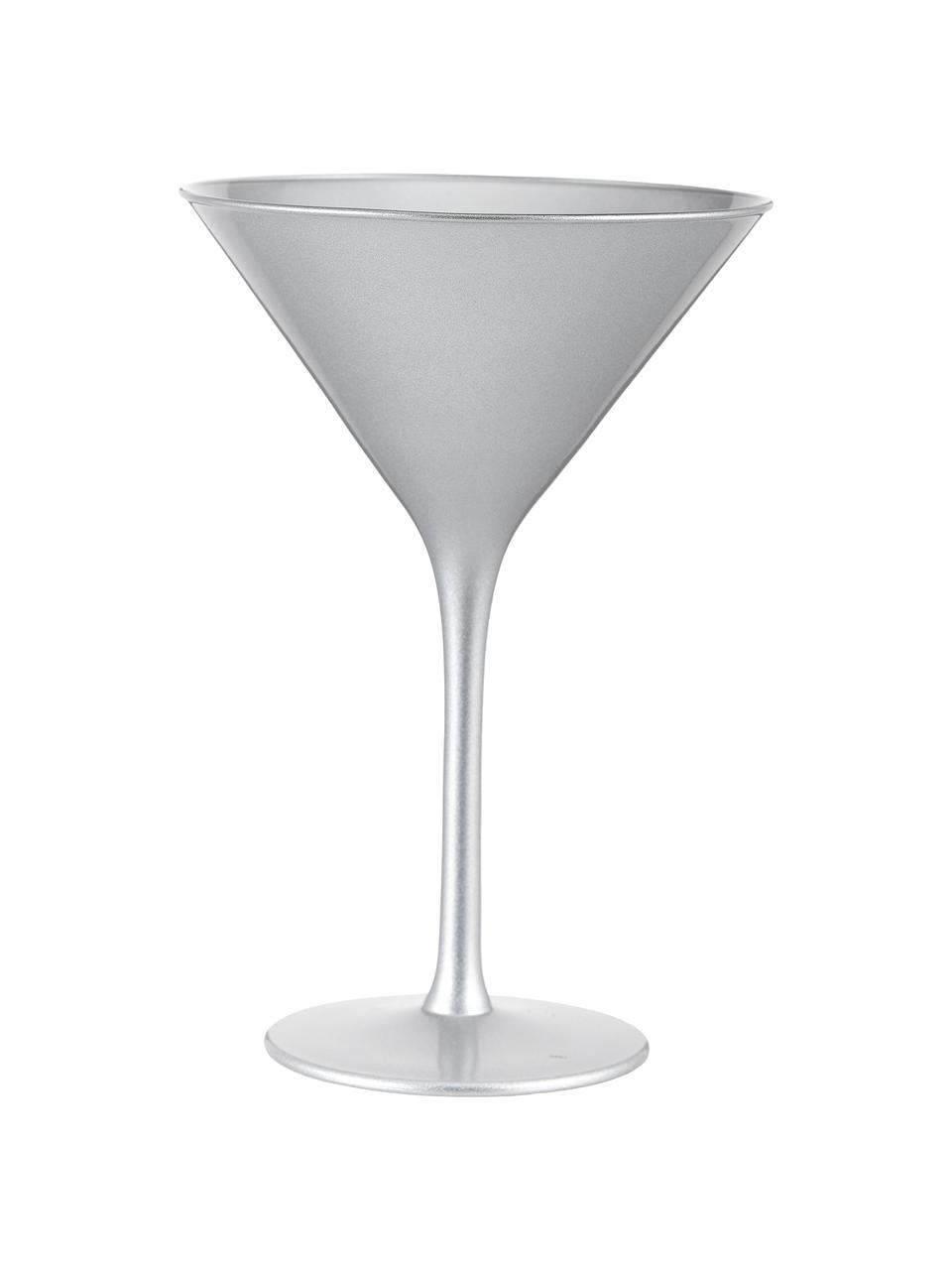 Kristall-Cocktailgläser Elements in Silber, 6 Stück, Kristallglas, beschichtet, Silberfarben, Ø 12 x H 17 cm, 240 ml