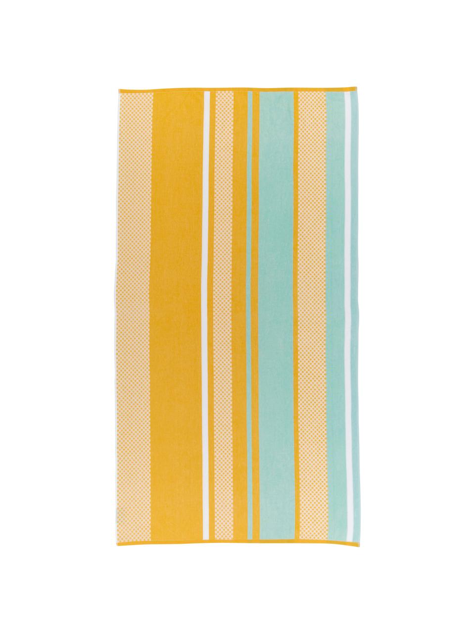 Serviette de plage Sunny Lime, Jaune, bleu ciel