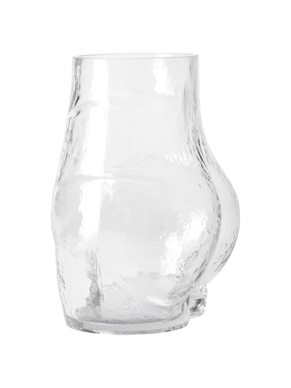 Dizajnová sklenená váza Peach, Sklo, Priehľadná, Š 20 x V 23 cm