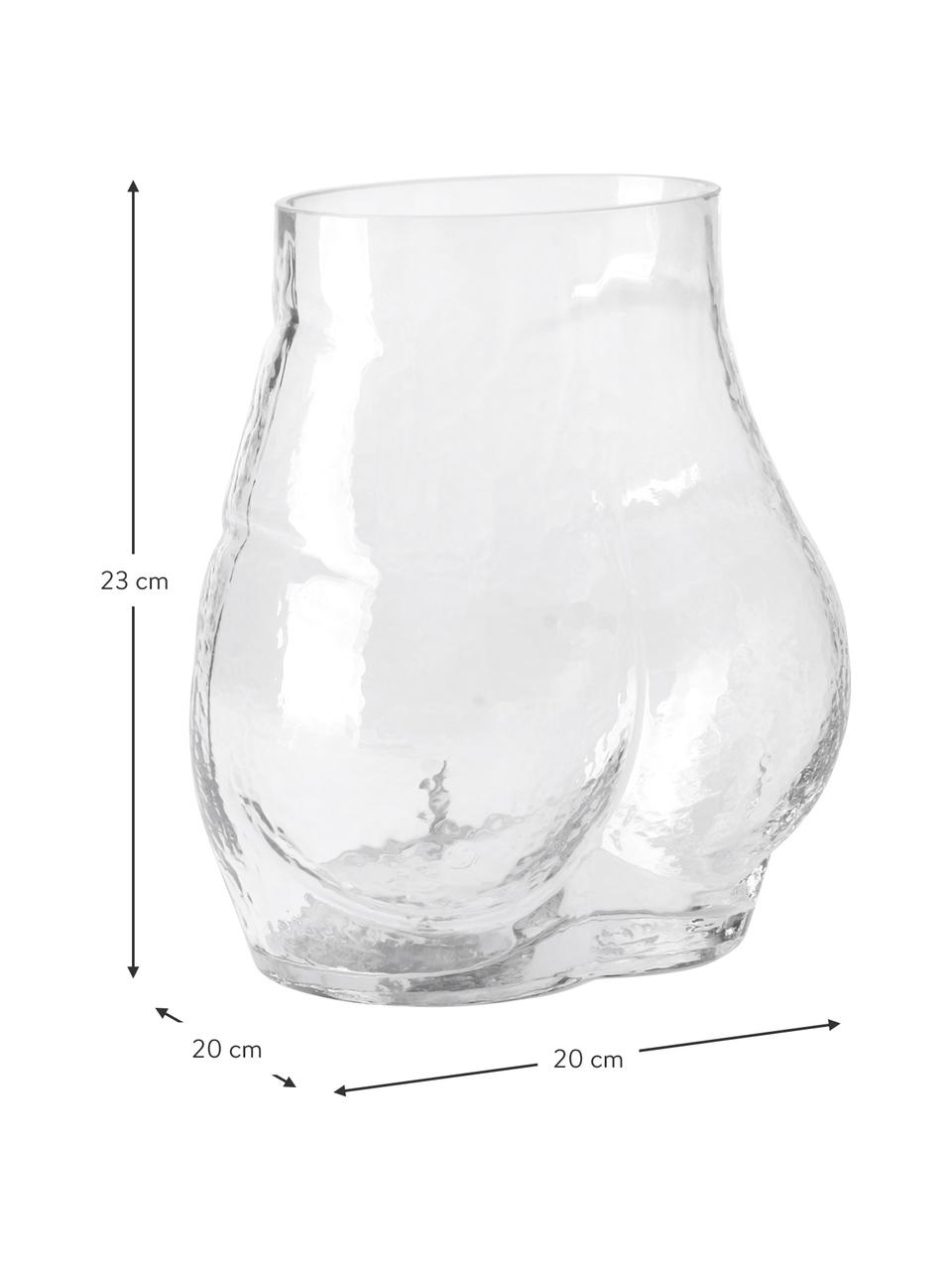Dizajnová sklenená váza Peach, Sklo, Priehľadná, Š 20 x V 23 cm