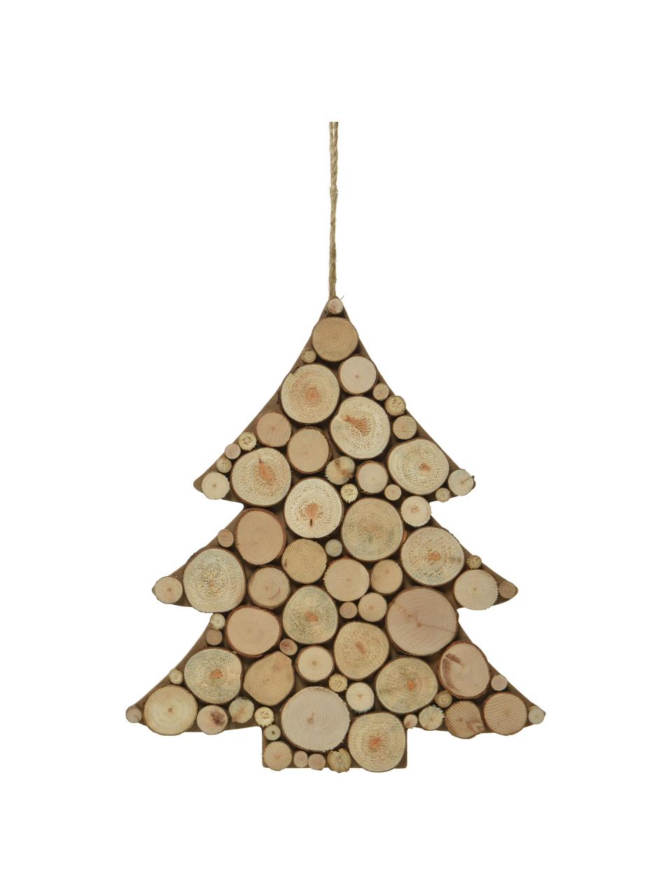 Décoration à suspendre Woods haut. 28 cm, 2 élém., Bois, Brun, larg. 28 x haut. 28 cm