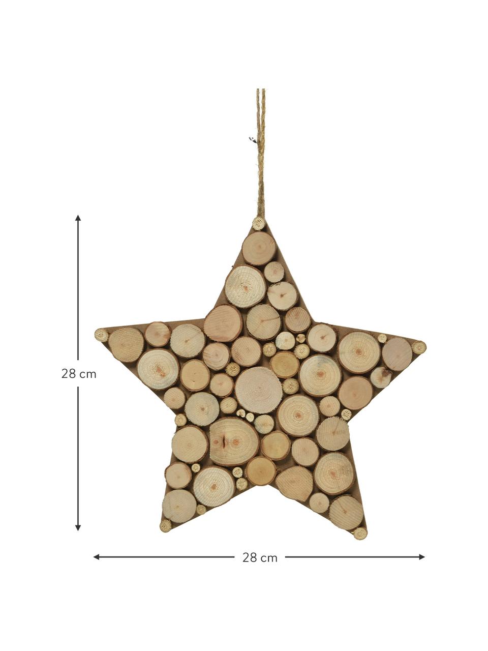 Décoration à suspendre Woods haut. 28 cm, 2 élém., Bois, Brun, larg. 28 x haut. 28 cm