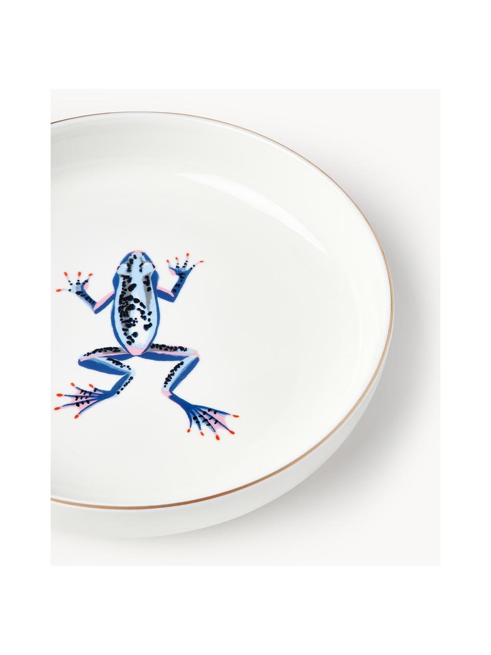 Pastateller-Set Flamboyant, 4er-Set, Porzellan, Mehrfarbig mit Goldrand, Ø 21 x H 4 cm