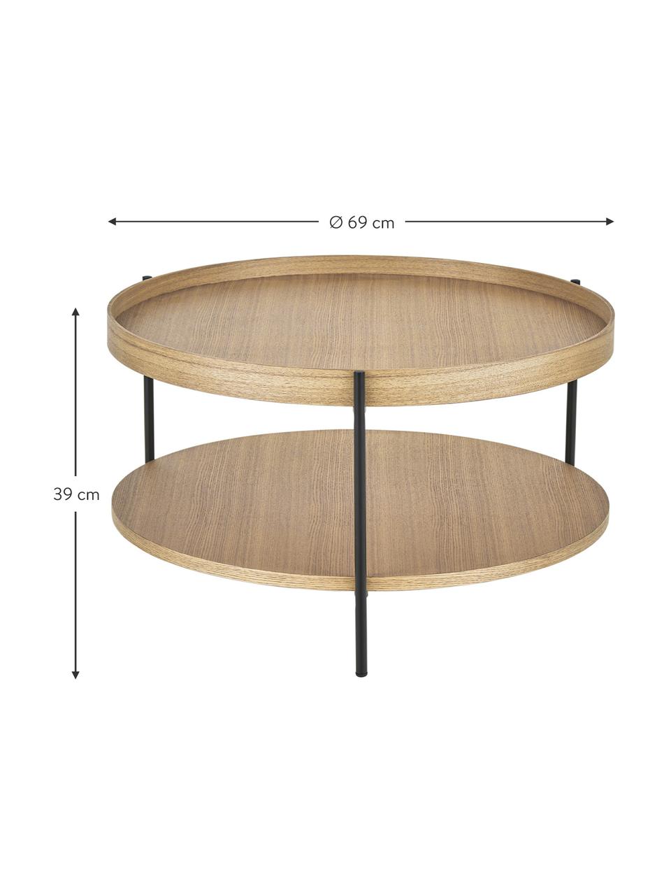 Dřevěný konferenční stolek Renee, Jasanové dřevo, Ø 69 cm, V 39 cm