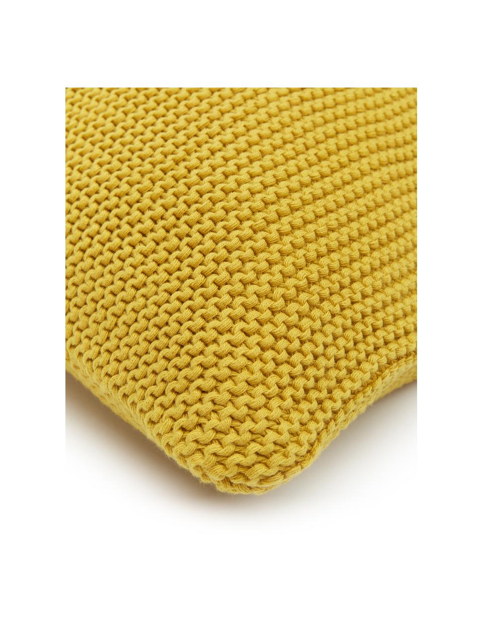 Housse De Coussin Rectangulaire Tricot Jaune Moutarde Adalyn | Westwing