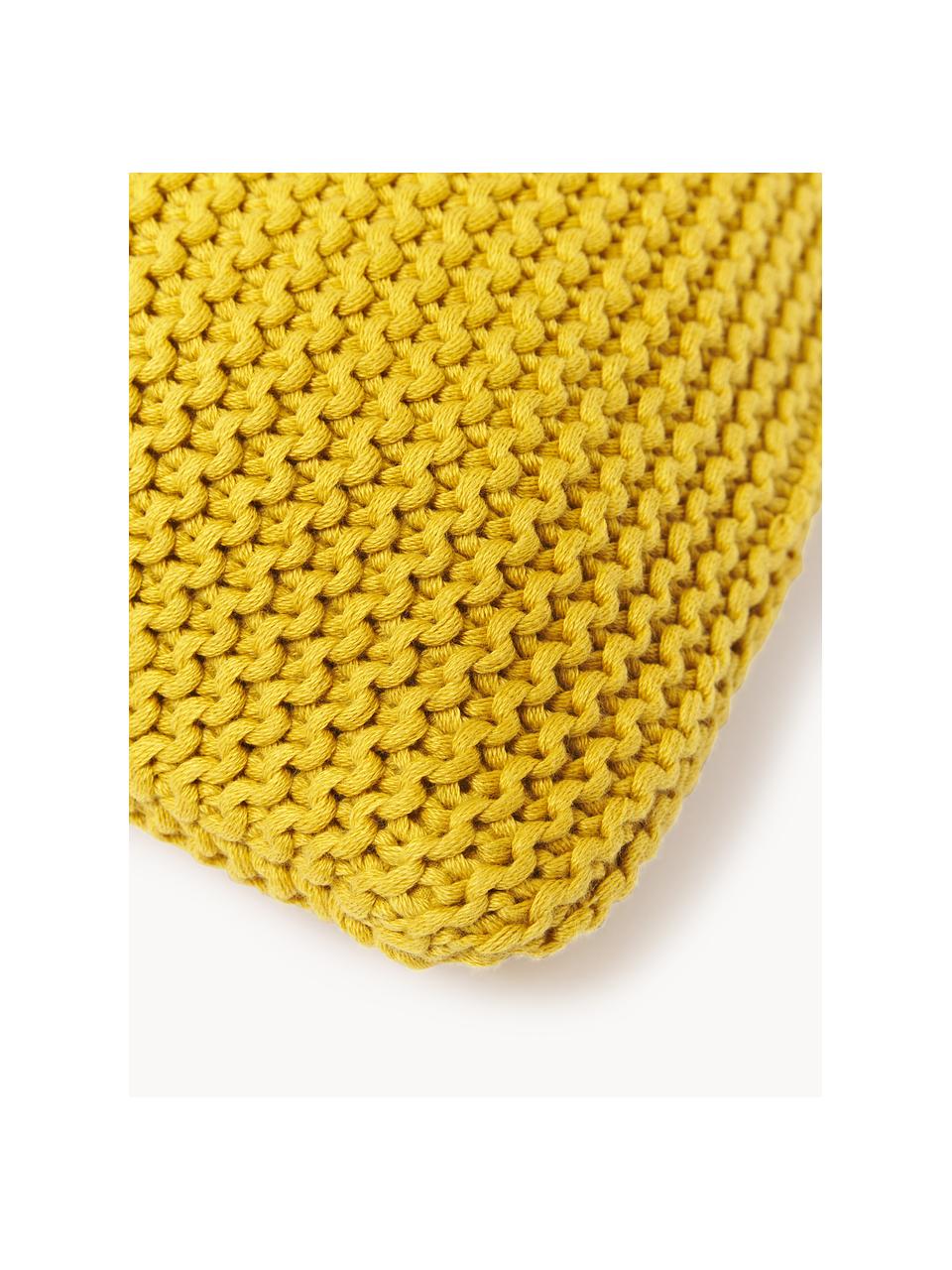 Funda de cojín de punto de algodón ecológico Adalyn, 100% algodón ecológico, certificado GOTS, Amarillo, An 30 x L 50 cm