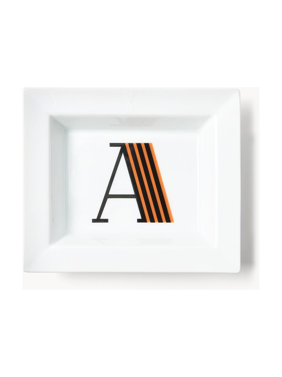 Westwing Collection x MEISSEN, handgefertigte Vide-Poche Initials mit Dekor, Porzellan, glasiert, A, B 16 x T 13 cm