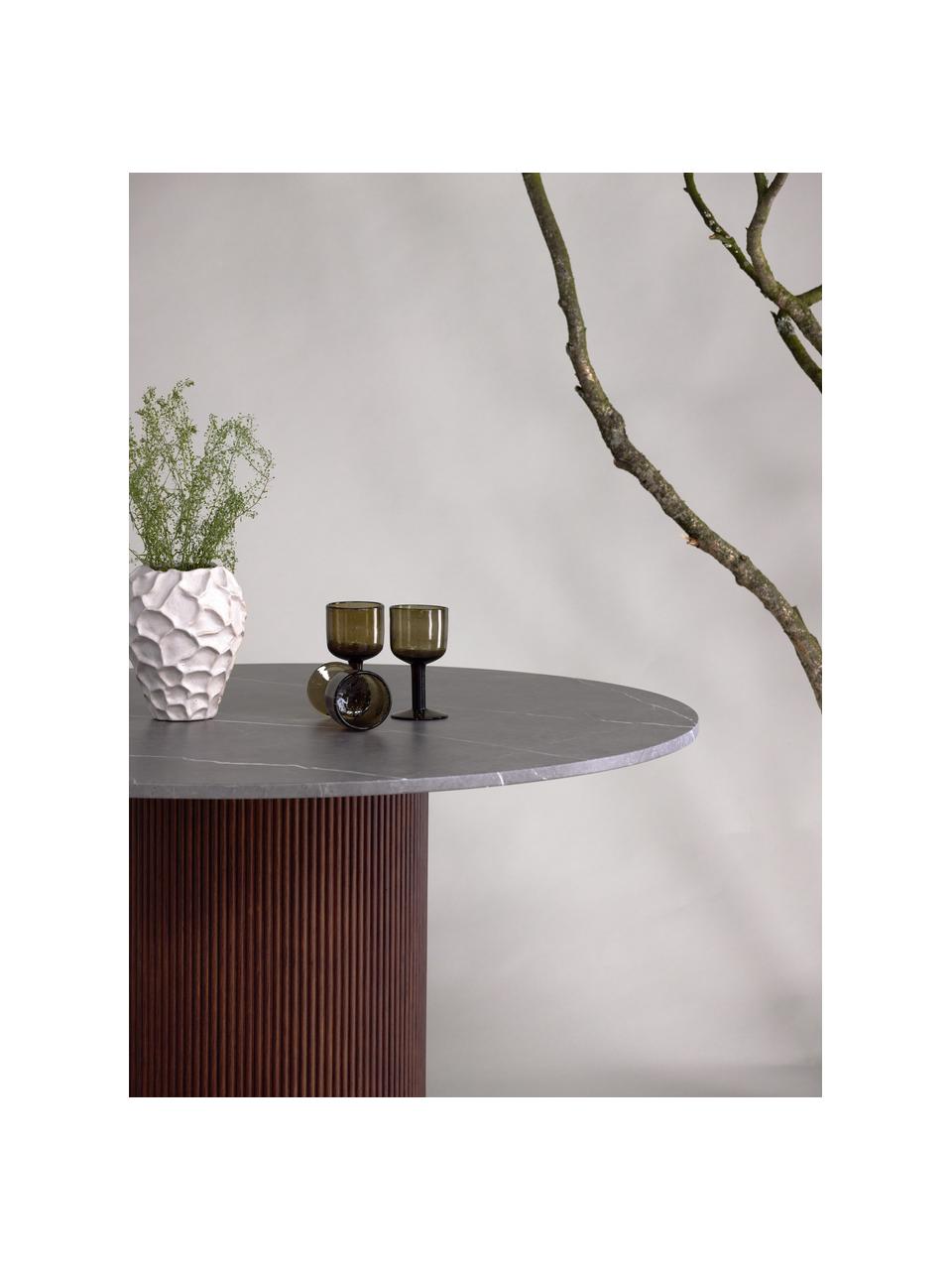 Okrągły stół do jadalni z marmurowym blatem Austin, Blat: marmur, Noga: drewno jesionowe, Szary marmur, drewno jesionowe, Ø 120 x W 74 cm