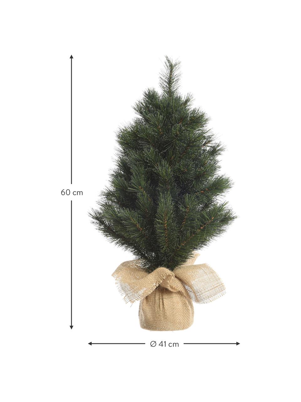 Künstlicher Weihnachtsbaum Malmo, H 60 cm, Dunkelgrün, Hellbeige, Ø 41 x H 60 cm