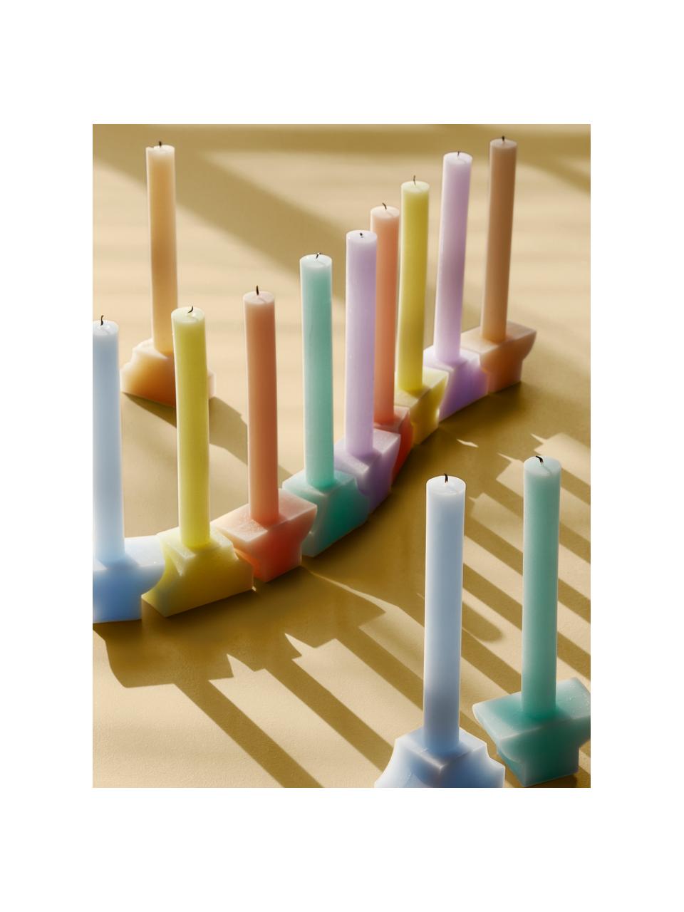 Sada svíček Pilas, 2 díly, Vosk, Fialová, Š 8 cm, V 25 cm