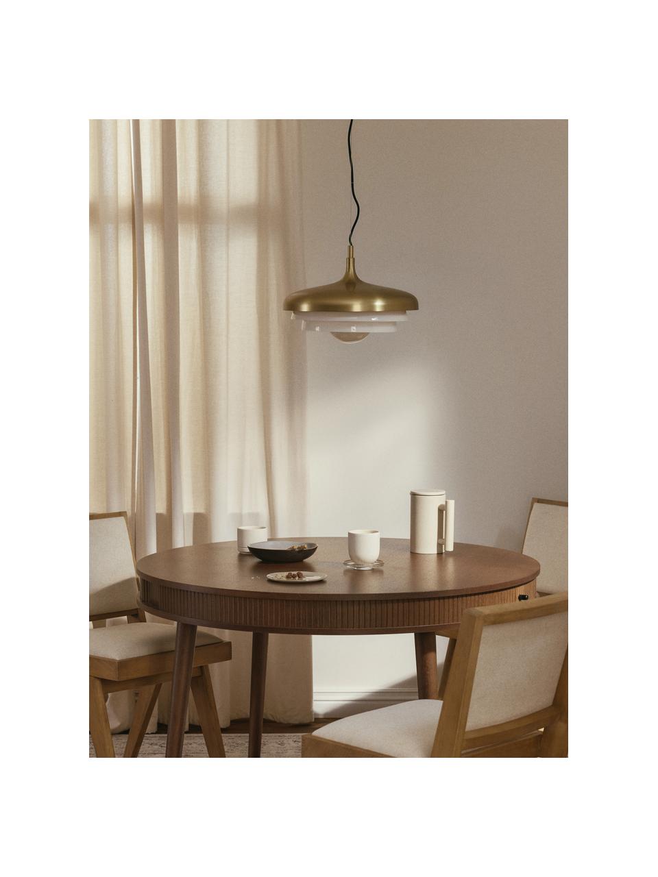 Hanglamp Enzo, Lampenkap: glas, Wit, goudkleurig, Ø 40 x H 20 cm