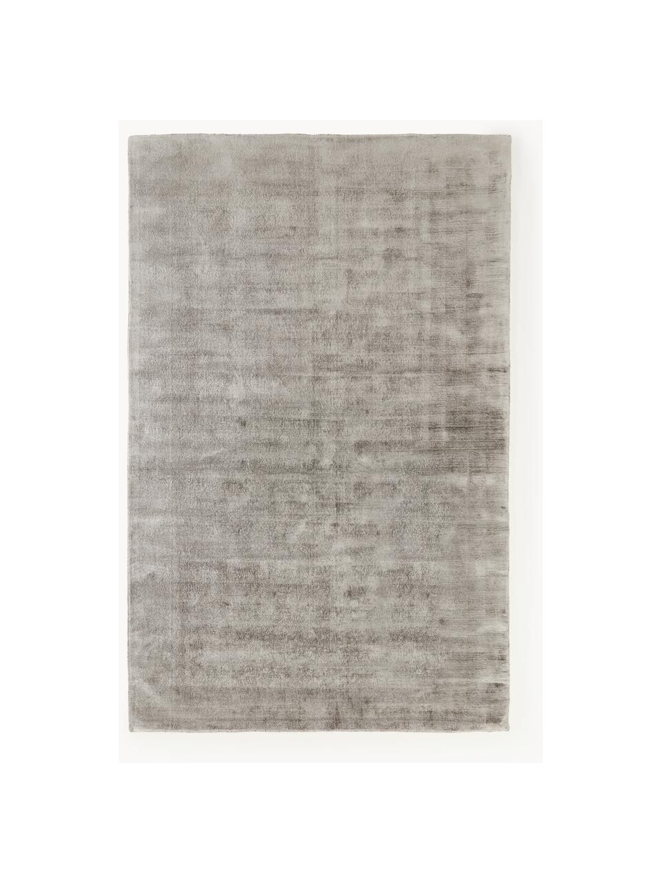 Handgeweven viscose vloerkleed Jane, Onderzijde: 100% katoen Het in dit pr, Grijs, B 200 cm x L 300 cm (maat L)