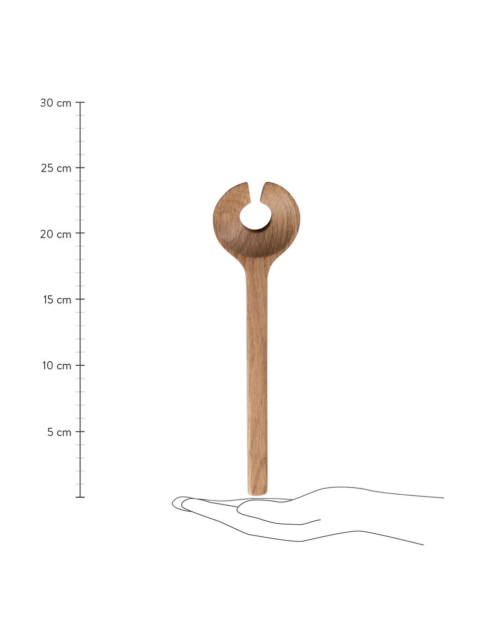 Couverts à salade en bois de chêne Bit, 2 elem., Bois de chêne, Bois de chêne, long. 24 cm