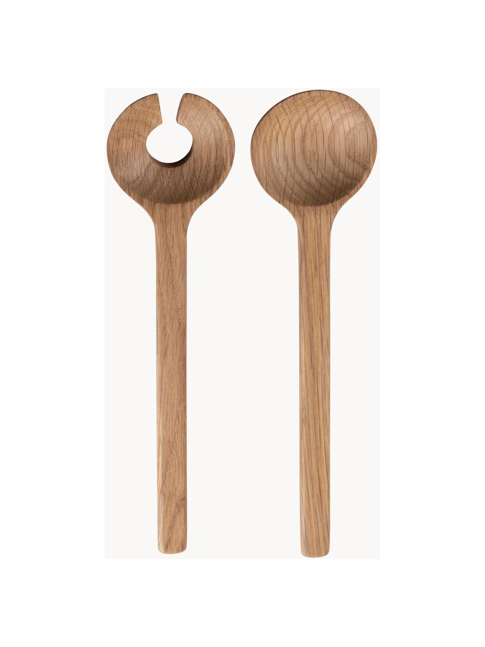 Cubiertos para ensalada de madera de roble Bit, Madera de roble, Madera de roble, L 24 cm