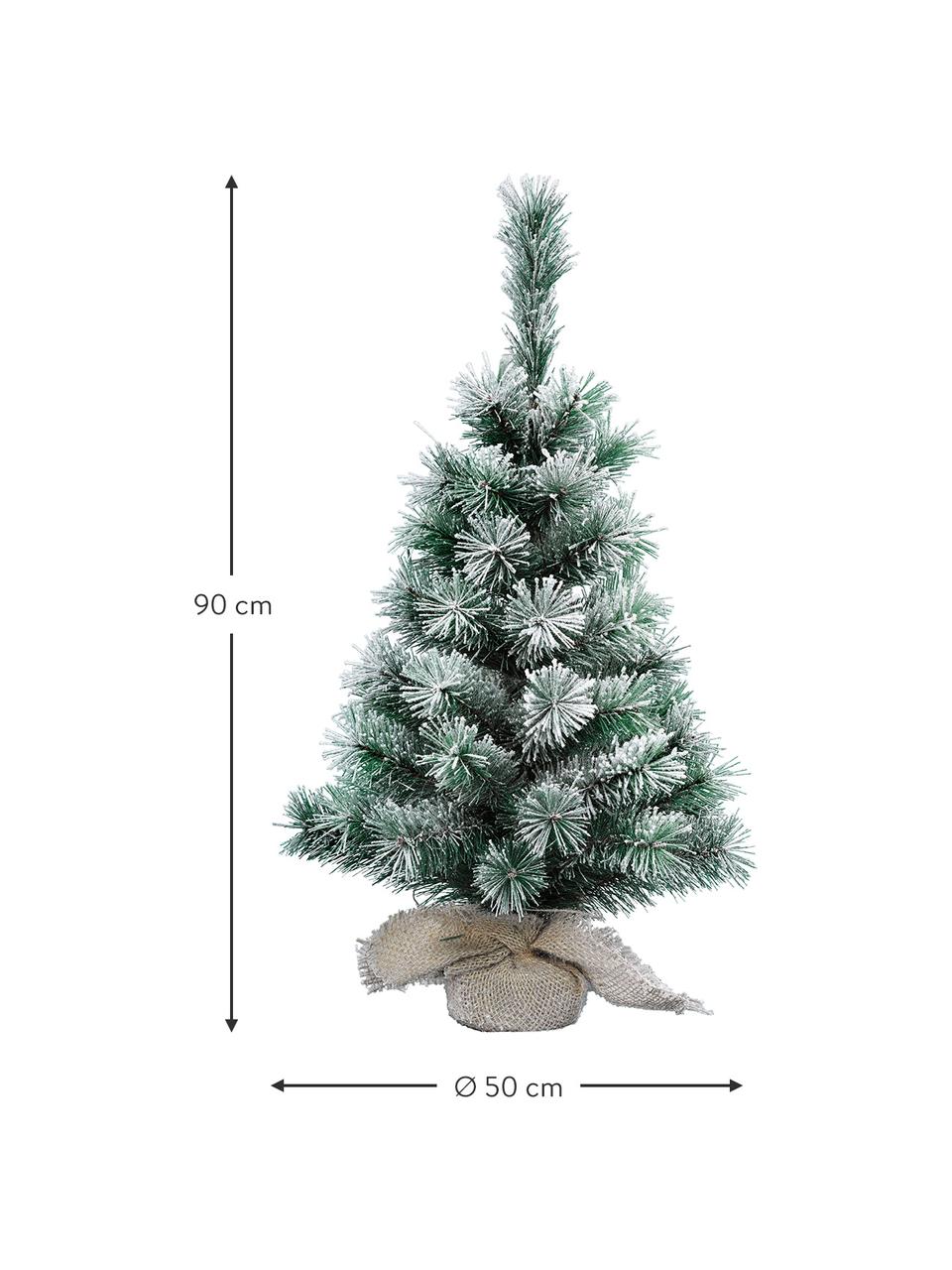 Albero di Natale artificiale innevato Vancouver, Coperchio: juta, Verde, bianco, Ø 26 x Alt. 45 cm