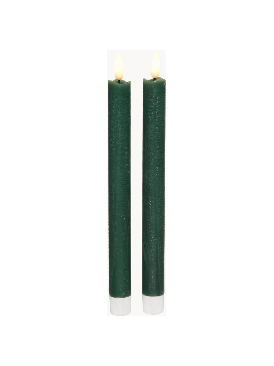 Dlhá LED sviečka Bonna, 2 ks, Vosk, Zelená, V 24 cm