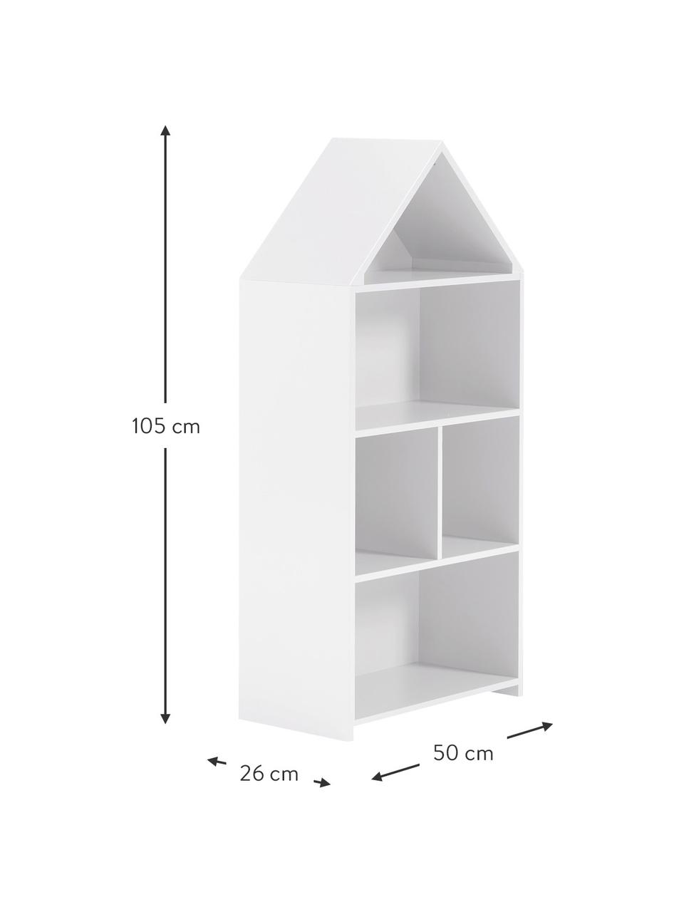 Detský regál Celeste, Lakovaná MDF-doska strednej hustoty, Biela, Š 50 x V 105 cm