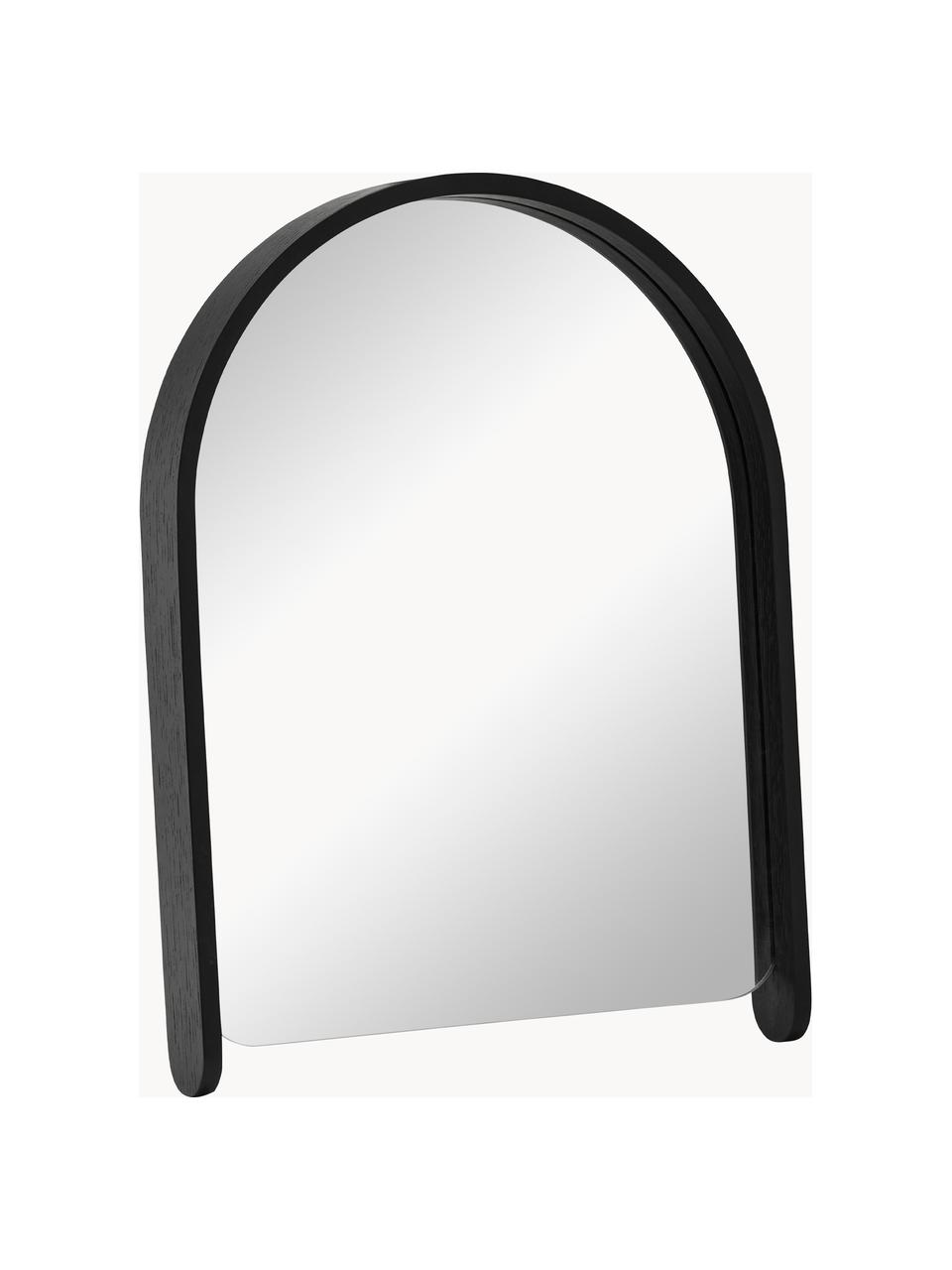 Espejo de pared de roble Woody, Espejo: cristal, Negro, An 32 x Al 39 cm