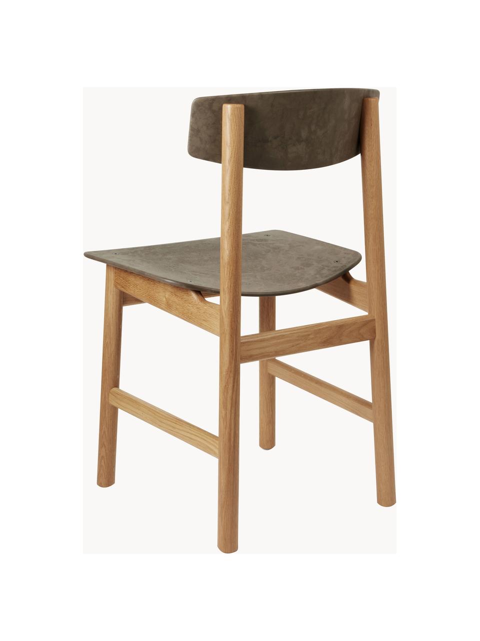 Drevená stolička Conscious, Hnedosivá, dubové drevo, Š 47 x H 47 cm