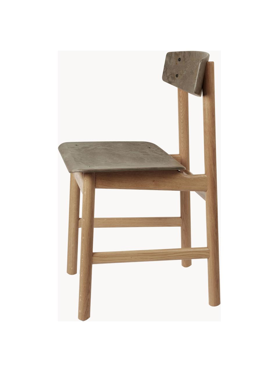 Krzesło z drewna Consciouos, Stelaż: drewno dębowe Ten produkt, Greige, drewno dębowe, S 47 x G 47 cm