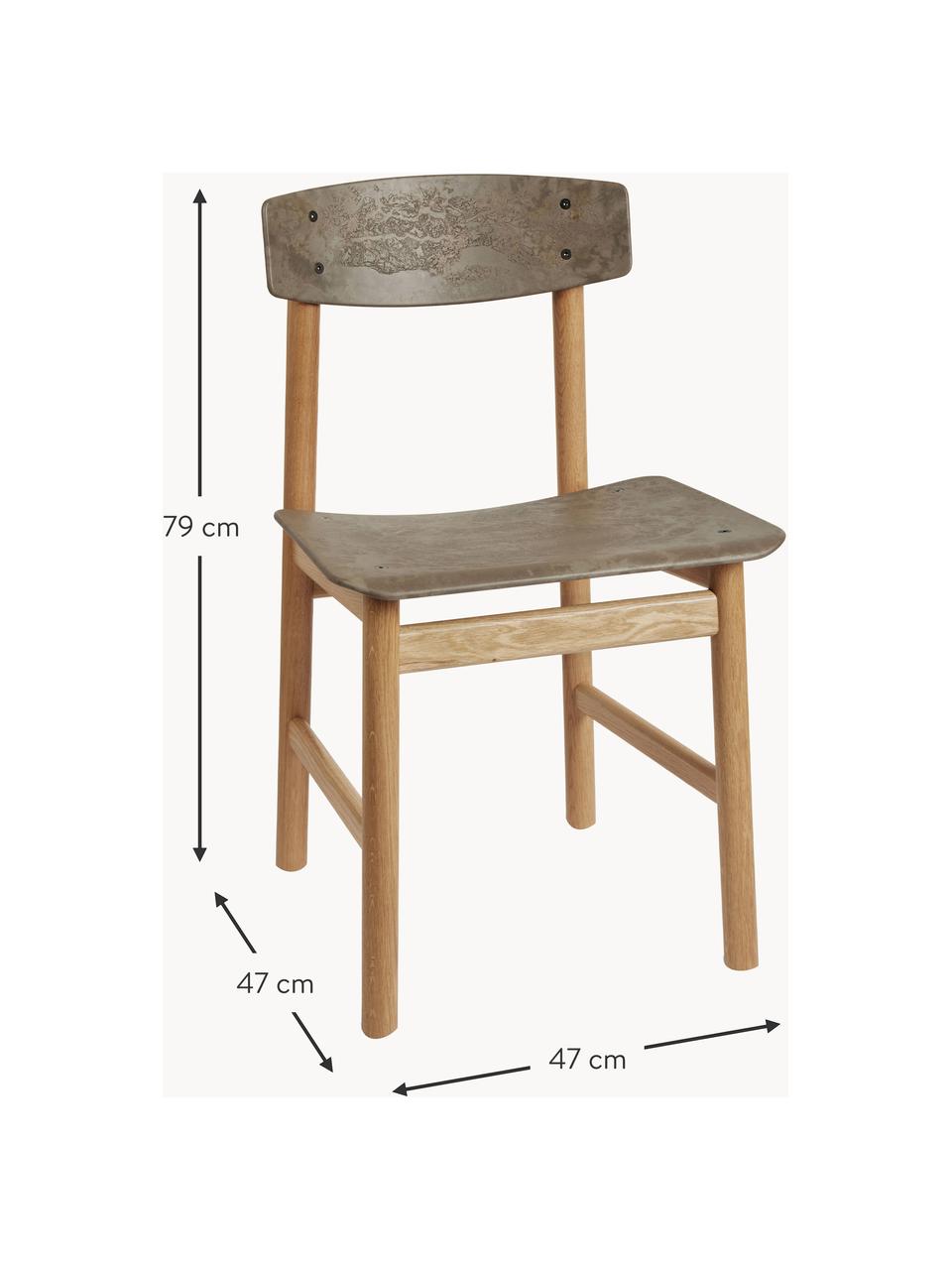 Drevená stolička Conscious, Hnedosivá, dubové drevo, Š 47 x H 47 cm