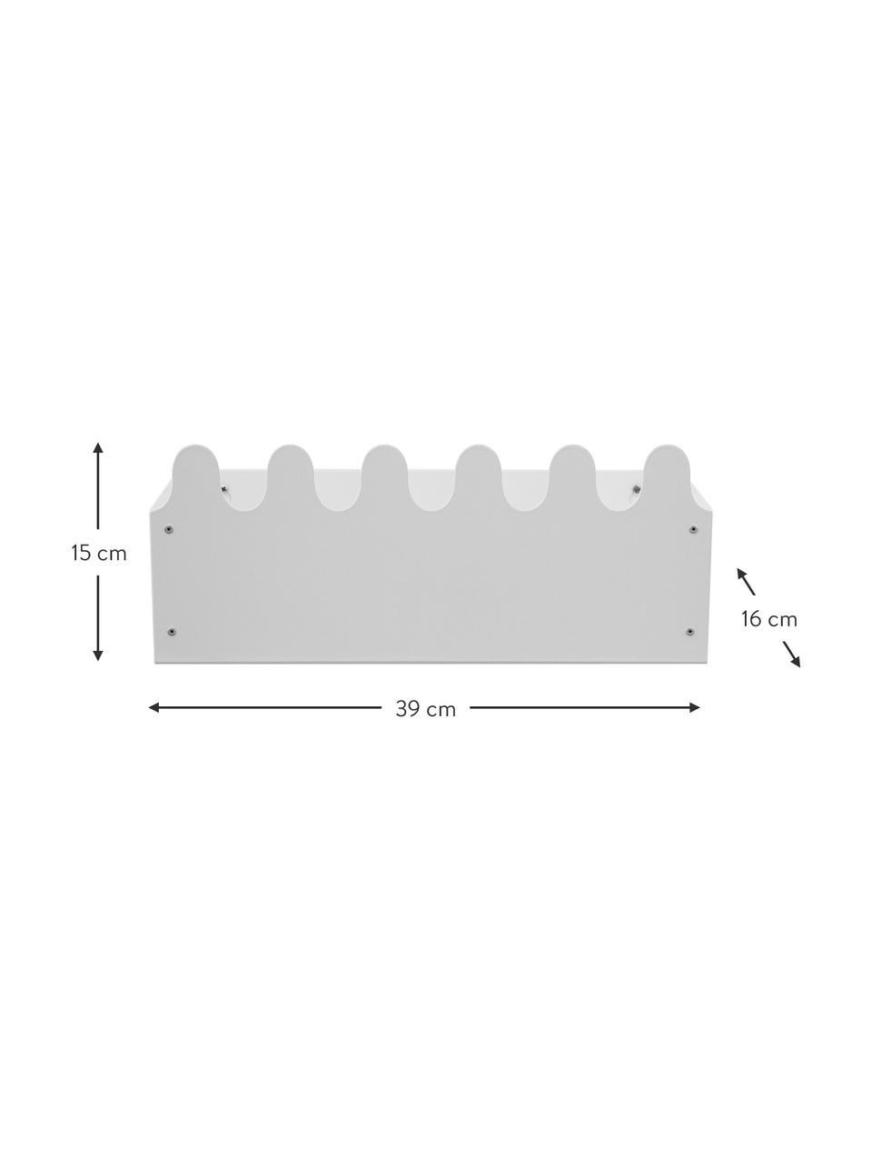 Étagère murale en métal blanc Sinus, Métal, enduit, Blanc, larg. 39 x haut. 16 cm