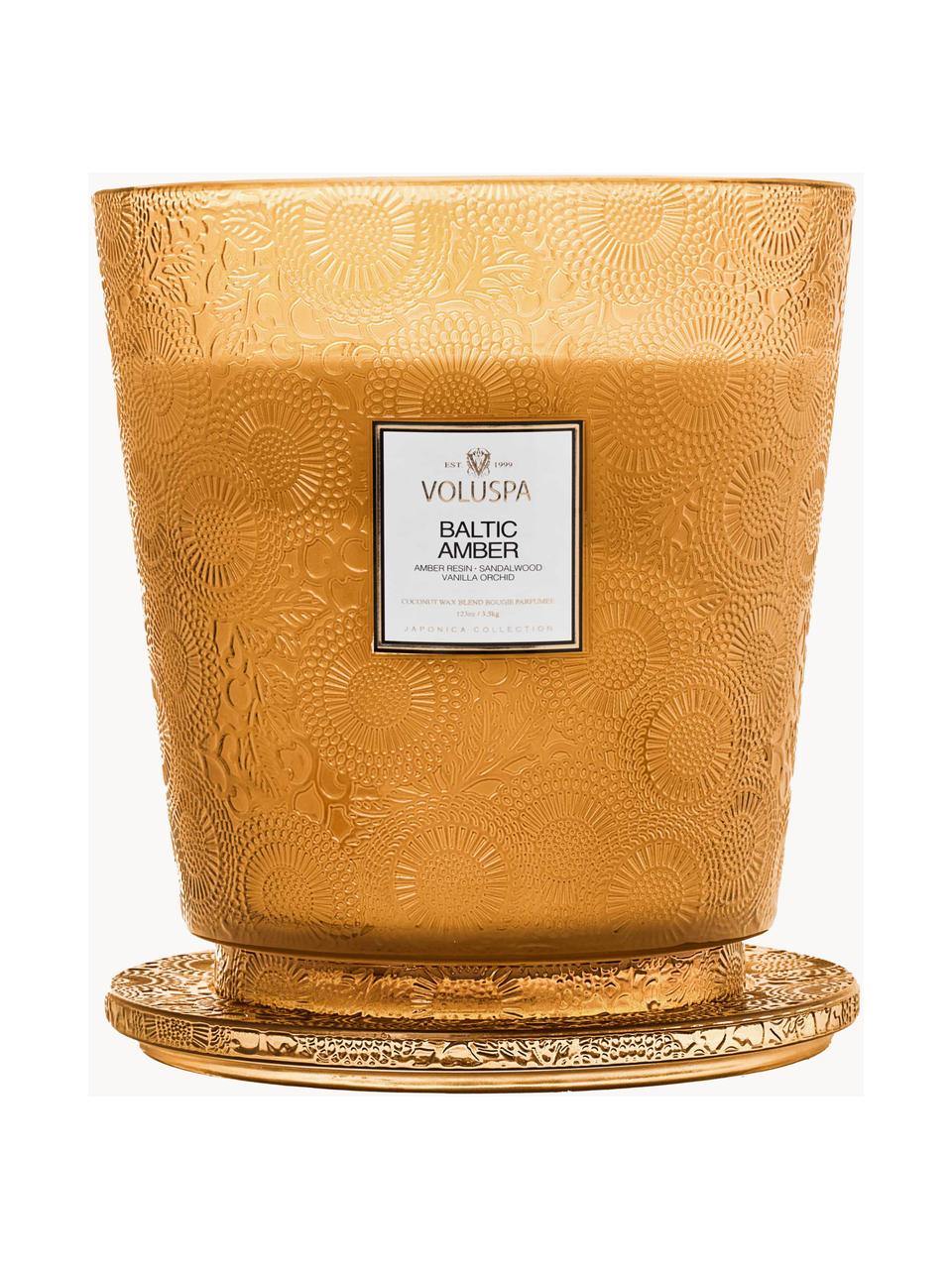 Bougie parfumée artisanale à cinq mèches Japonica Collection (résine ambre, bois de santal, cèdre & orchidée vanille), Résine ambre, bois de santal, cèdre & orchidée vanille, Ø 25 x haut. 30 cm