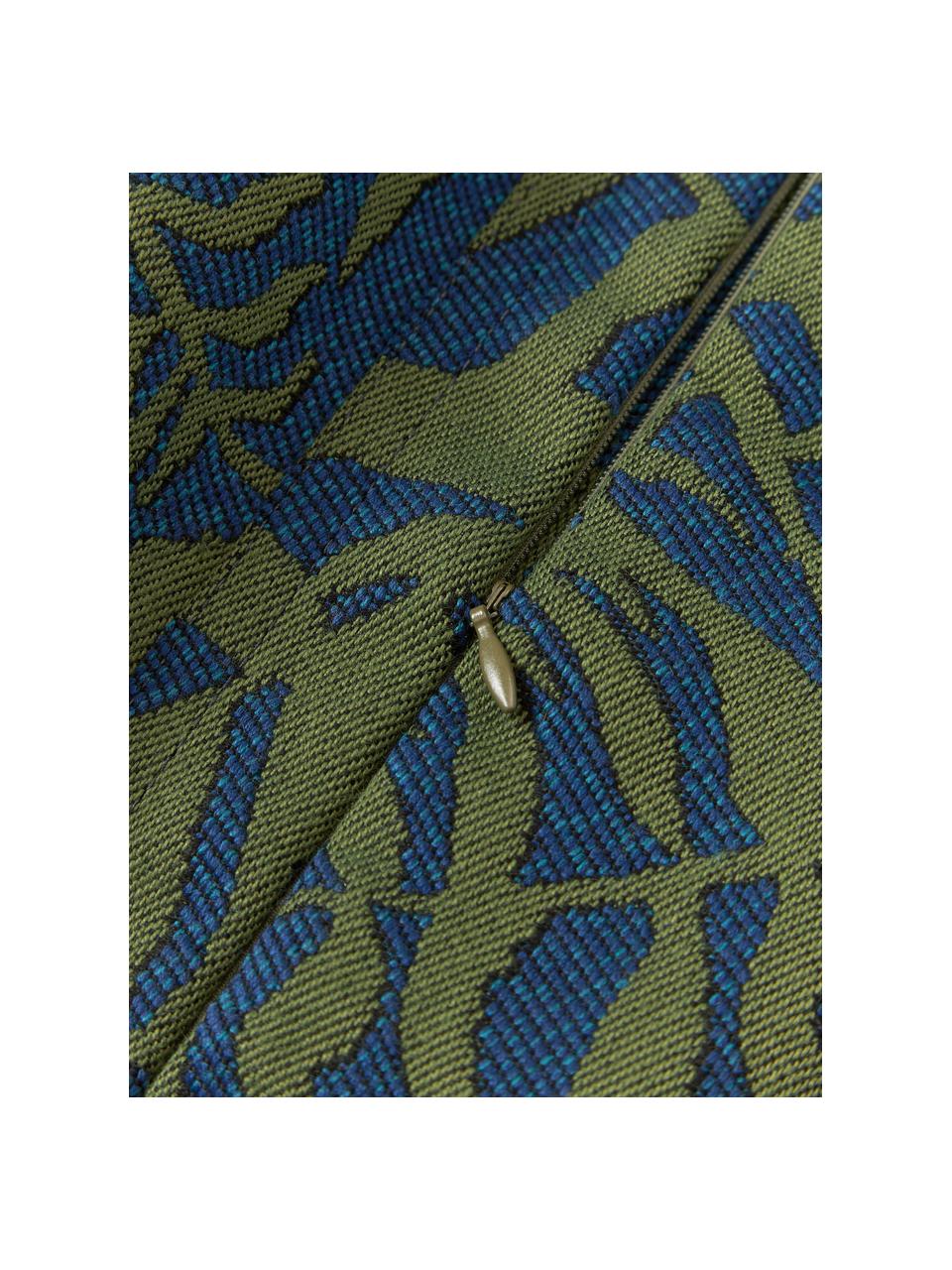 Funda de cojín para exterior estampado jacquard Ortun, 100% poliacrílico tintado por rotación

El material utilizado para este producto ha sido probado contra sustancias nocivas y está certificado según el STANDARD 100 por OEKO-TEX®, 4854CIT, CITEVE., Verde oscuro, azul oscuro, An 40 x L 40 cm