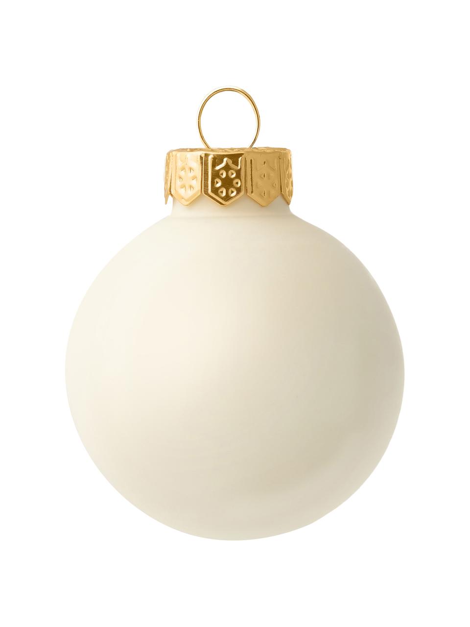 Set palline di Natale Evergreen, Bianco latteo, Ø 10 cm, 4 pz