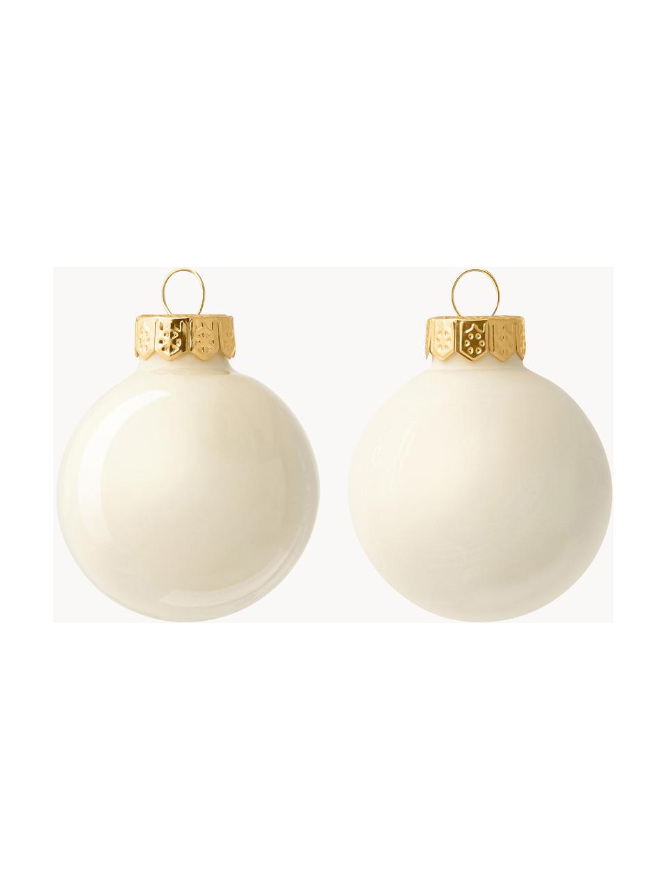 Set palline di Natale Evergreen, Bianco latteo, Ø 10 cm, 4 pz