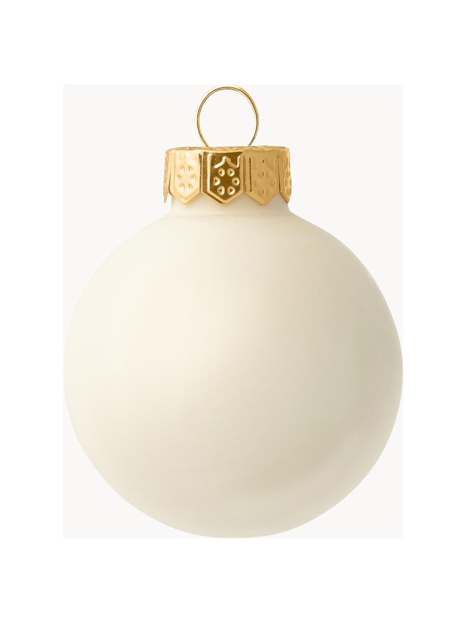 Weihnachtskugeln Evergreen matt/glänzend, verschiedene Größen, Off White, Ø 10 cm, 4 Stück