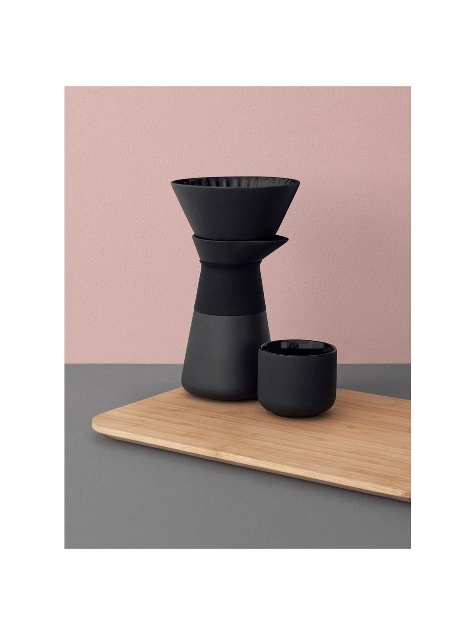 Kaffeebereiter Theo, Deckel: Bambusholz, Griff: Wärmeisolierendes Silikon, Schwarz, 600 ml