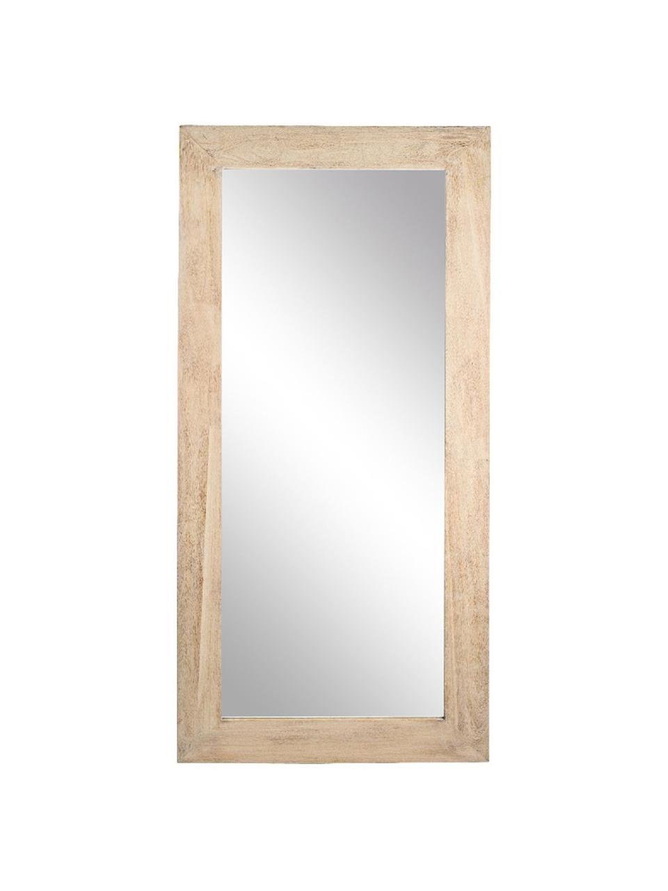Espejo de pared de madera de Paulownia Tiziano, Espejo: cristal, Madera clara, An 82 x Al 172 cm