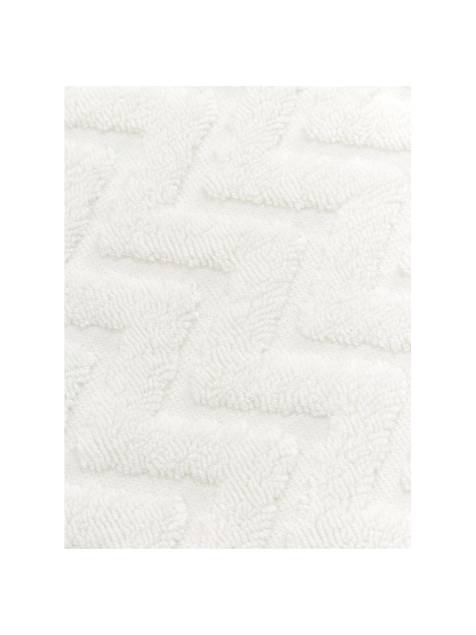 Handdoek Karma in verschillende formaten, met hoog-laag patroon, Wit, grijs, Badhanddoek, B 90 x L 150 cm
