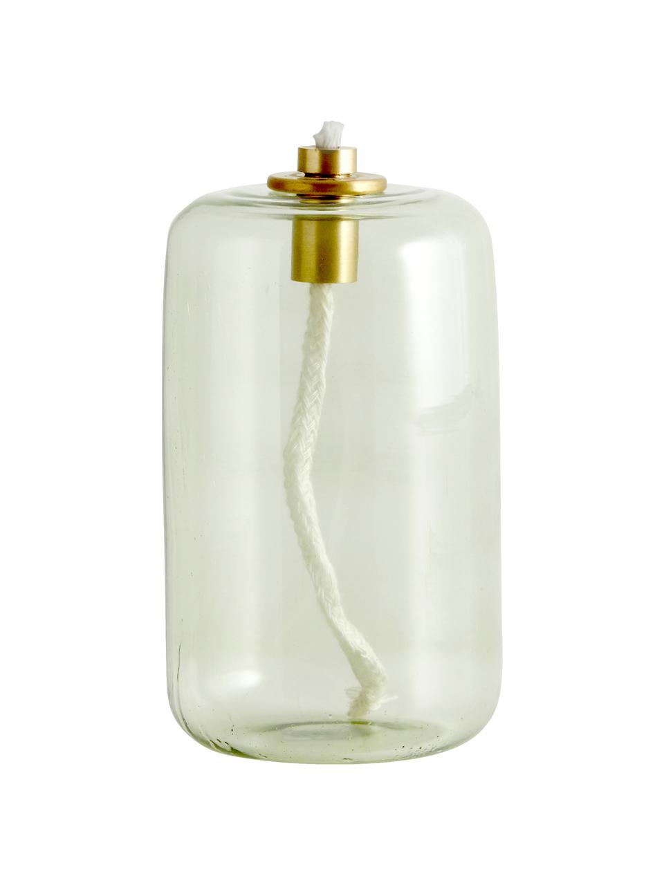 Lámpara de aceite pequeña de vidrio Nias, Vidrio, Verde, Ø 7 x Al 11 cm